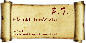 Püski Terézia névjegykártya